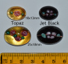 Czech Glass Cabs w/ Lamp Work Flowers, choice of size/color