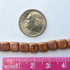 CzechMates Two-hole Tile Beads, 6mm, Luster Opaque Rose Gold Topaz, Pack of 50!