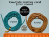 Cowhide Leather Cord, 2mm