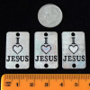 I Love Jesus Links, Vertical, Antique Silver, Pack of 3