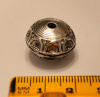 Antique-style Rondelle, Antique Silver, 18.5x13mm, pk of 3