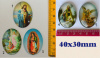 Cabochons, LARGE 40x30mm, Printed design under glass dome, choice of design