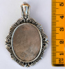 Cabochon Pendant, Fancy Edge, Flip-up Bail, 30x22mm tray, choice of color