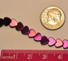 Hematite - Purple Electroplated Hematite Heart Beads